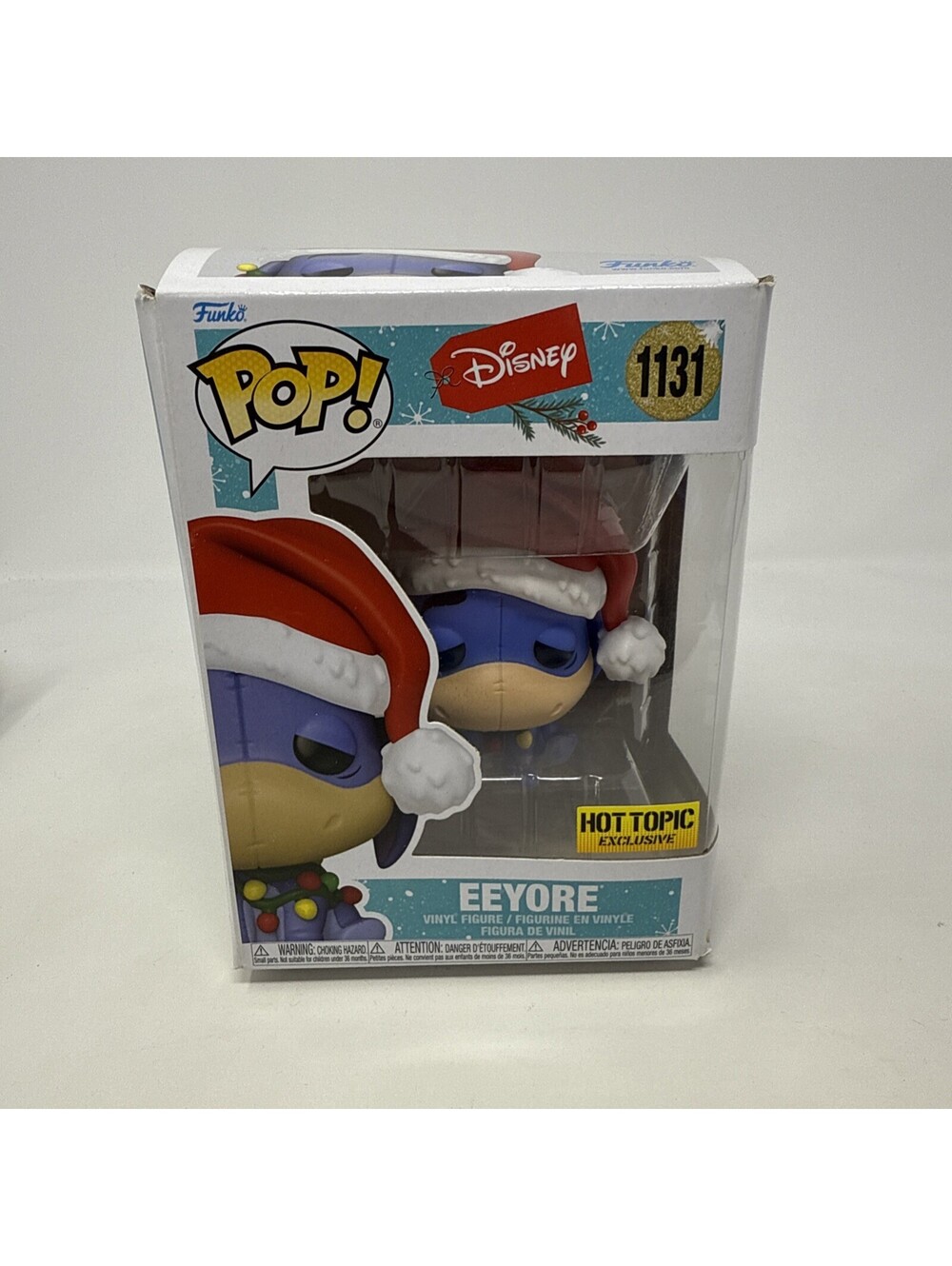 Funko Pop Disney Holiday Eeyore #1131 Hot Topic Exclusive Christmas Lights